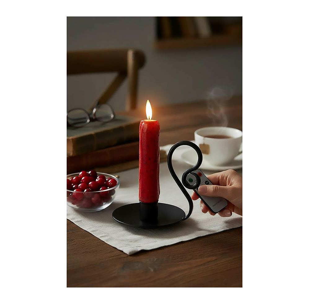 Scented Moving-Flame Tall Candles - Wild Cranberry Harvest