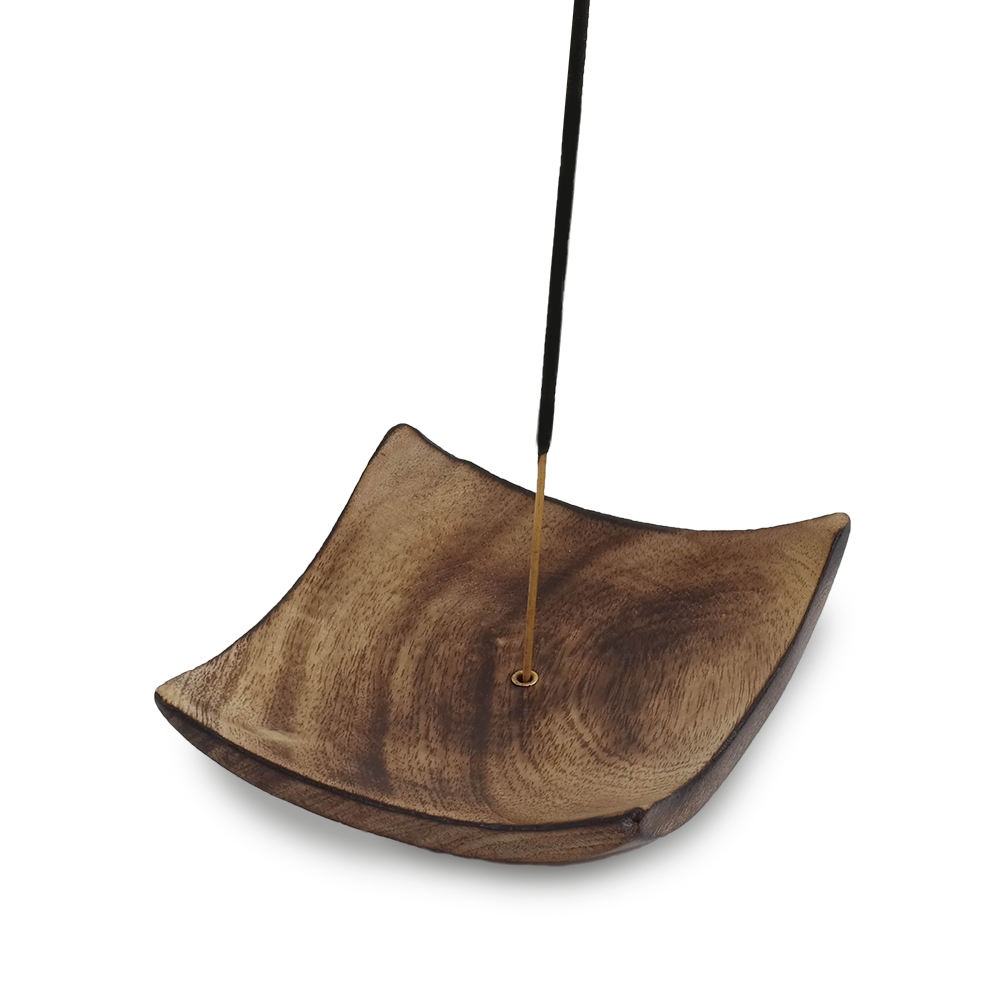 Wooden Square Stick Incense Tray Holder Gonesh Incense