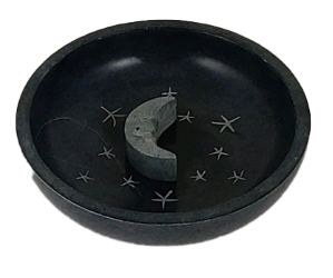 Round Gray Moon Stone Incense Burner